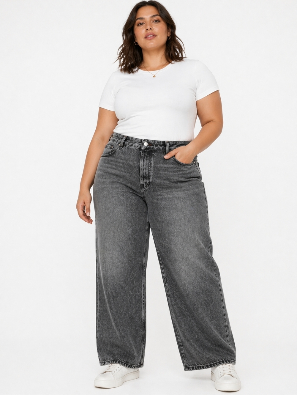 NWT Liu Jo Holly High-Rise Straight Leg Jeans Washed Gray Distressed Plus Size